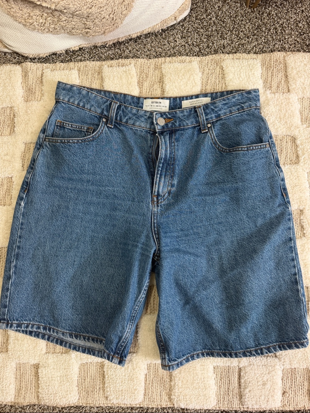 Cotton On Medium Blue Denim Bermuda Shorts